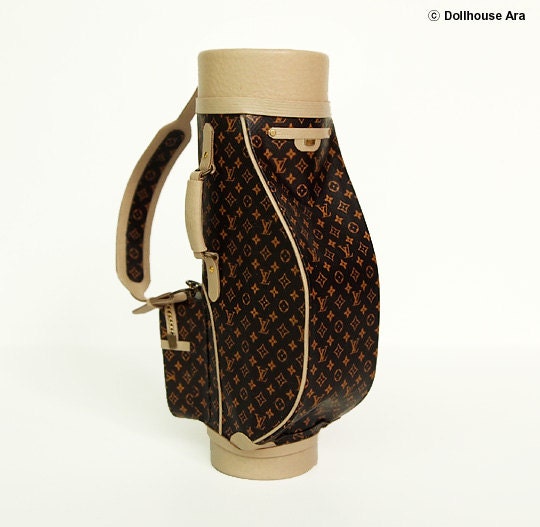 Dollhouse Miniatures(G1) LV Vintage Golf Bag 1/12 handmade Bag