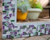 Purple and Green Mosaic Mirror - Made to Order