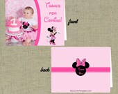 Minnie Mouse Themed Printable Photo Thank You Card Folded 6"x4"
