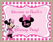 Minnie Mouse Themed Printable Welcome Sign 10"x8"
