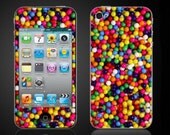 iPod Touch 4 Vinyl Decal Wrap Gumballs Bright Colored Gumball Rally 4th Gen Skin Sticker Cover - Free Shipping - NOT a HARD CASE