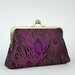 EllenVintage Peacock Magenta & Black Clutch (choose your color) With Silk Lining, Bridesmaid gift, Wedding clutch, Bridesmaid clutch