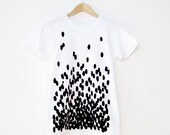 Organic Hand Screen Printed Black Animal Ombre Tee