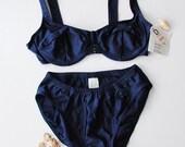 Vintage Bikini -Underwire Two Piece Swimsuit -Retro Swimwear -Bra style Bathers -Size 42 D Cup