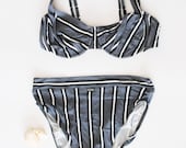 High Cut Bikini // 90s Two Piece Swimsuit // Underwire Bikini set // Bra style Bathers // Size 40 C Cup
