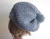 READY SHIP Hand Knit Hat Cloche Hat  dark grey   Spring Fall Autumn Winter Accessories Fashion