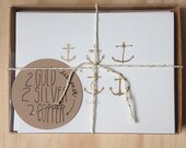 6 Pack Foil Letterpress Anchor Thank You Cards
