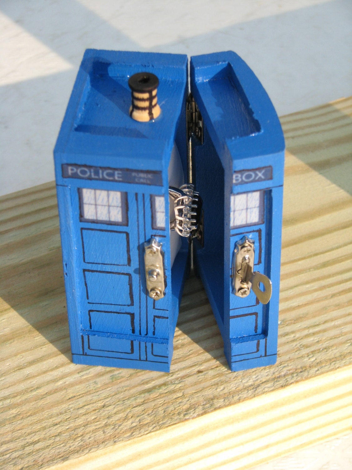 TARDIS Inspired Small Painted Blue Box