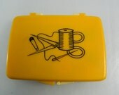 Vintage Sewing Kit Celluloid with Graphics on Top Cover