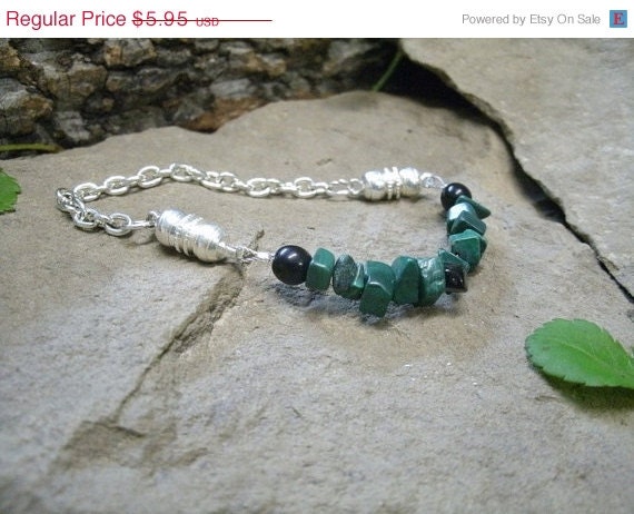May Days Save 50% Healing Magnetic Interchangable Jewelry,  Natural Malachite with Black Jet, Magnetic Moon Beam (0028)
