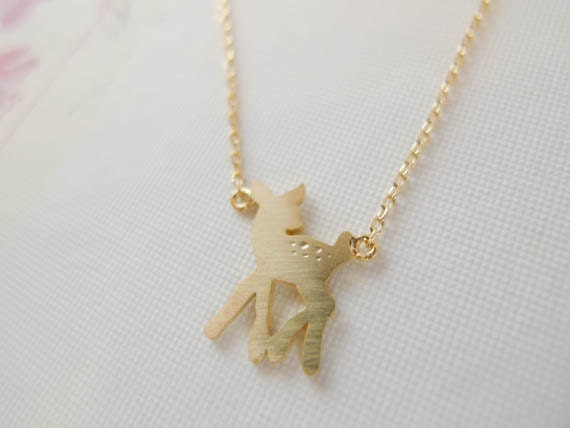 deer necklace in gold