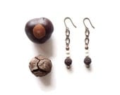 beaded dangle earrings // earth tone jewelry