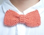 Small Coral Knit Bow