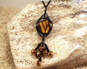 Butterfly Slide, Monarch Butterfly Pendant, Real Butterfly Wing Necklace, Monarch Pendant, OOAK Natural High Fashion Necklace