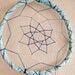 Dream Catcher - Magic Colours - With Exotic Green and Turquoise Parrot Feathers, Light Blue Frame and Blue Nett - Home Decor, Mobile