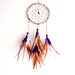 Dream Catcher - Purple Stone - With Purple Amethyst Gemstone, Purple and Brown Feathers and Light Brown Frame - Home Decor, Mobile