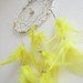 Dream Catcher - Sunburst - With Gemstone and Yellow Feathers - Home Decor, Nursery Mobile