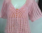 Crochet wearable , Tunic,   Made to order , Crochet blouse , Spring, Women Top /  No.CB-07