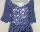Crochet wearable , Tunic,   Made to order , Crochet blouse , Spring, Women Top /  No.CB-013
