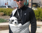 Reversible Pet Sling - White with Black Circles for Dogs and Cats