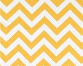 Yellow & White Chevron Fabric Remnant 6" x 50"