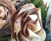 Vintage Melody Flower -  Large Sheet Music Paper Long Stem Rose