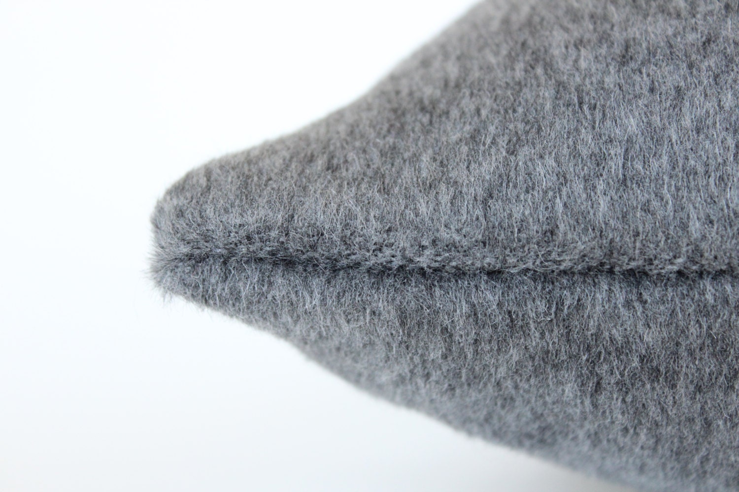Schumacher Mohair PIllow Cover in Smokey grey