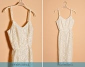 Vintage 1990s White Lace Party Dress, Size XS Small Extra