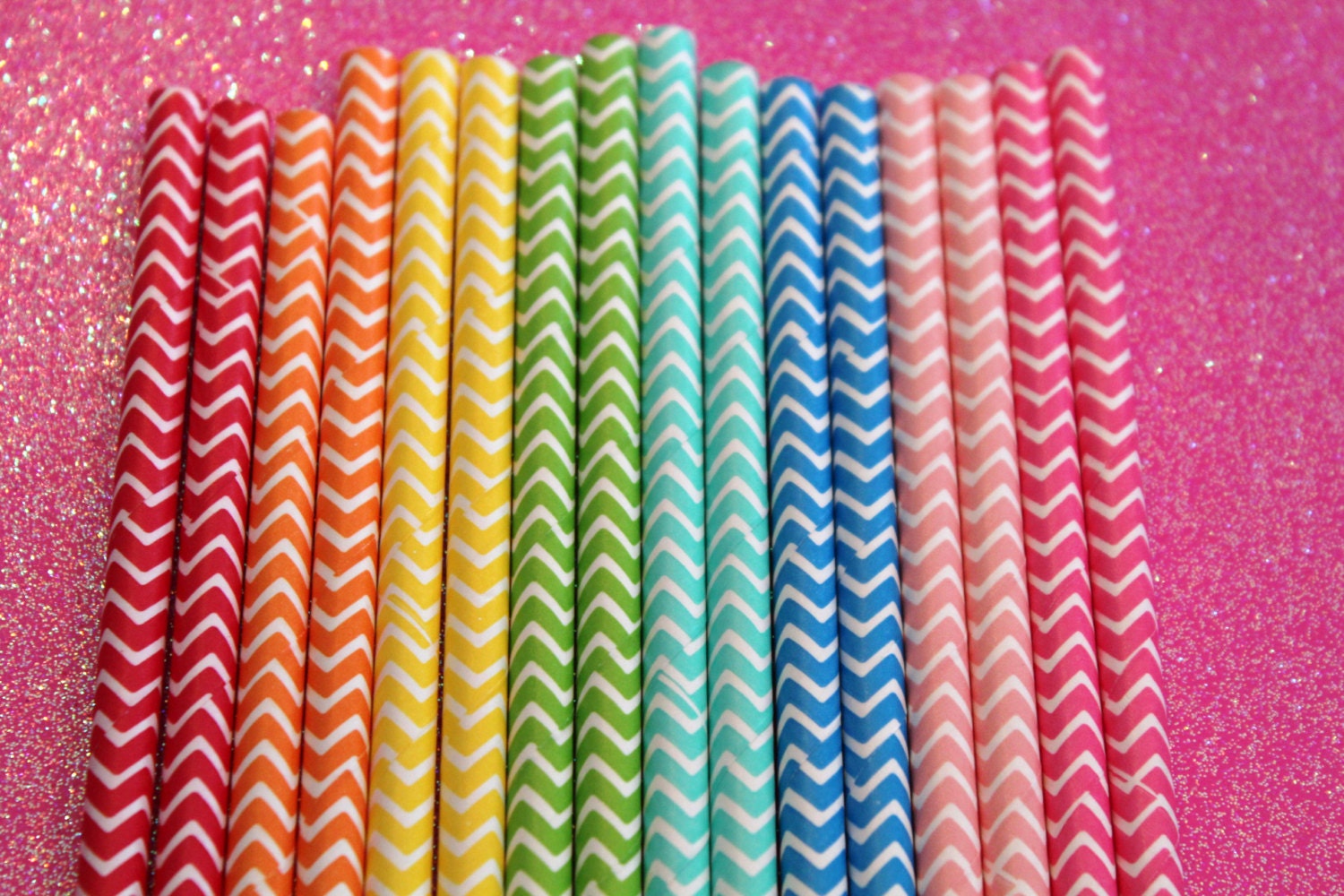 50 Rainbow Chevron Straws, Wedding Straws, Rainbow Party, Stripe Straws, Party Straws