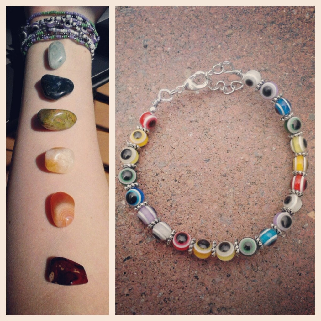 Evil Eye Bracelet // Chakras // Rainbow