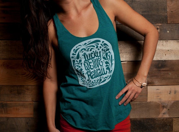 Teal Slim Fit Lucky Tank