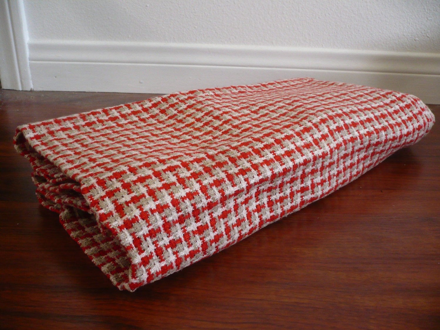 Yellow And Red Plaid Upholstery Fabric