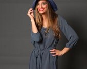 Womens dress /  Cocktail dress / Casual dress / Grey dress /  Long sleeves dress / Office Wear / Romantic Dress  / Tie Dress