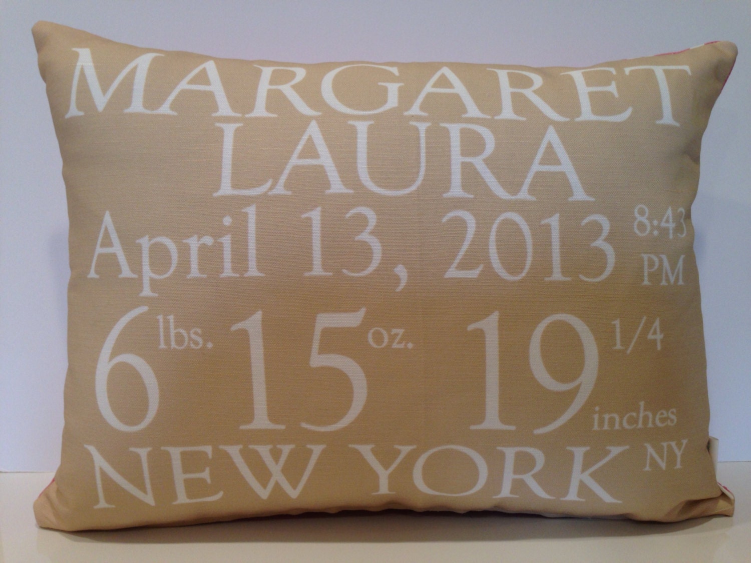 Birth Announcement Pillow baby gift birthday baby shower new baby girl boy custom