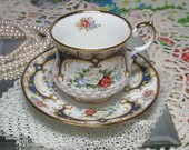 Teacup QUEENS STAFFORDSHIRE, Romantic roses teacup, collectible teacup