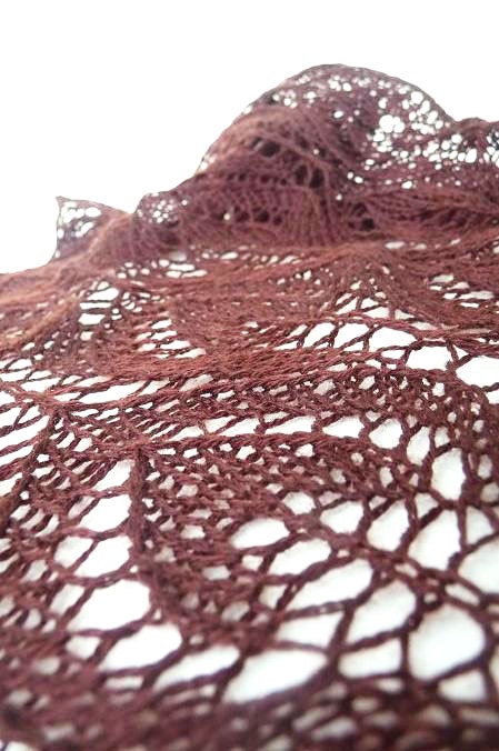 Woman Brown Merino wool Lace Shawl - KnittyStories