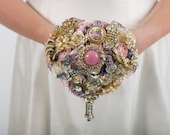 Pink and Lilac Heart Shaped Bridal Bouquet