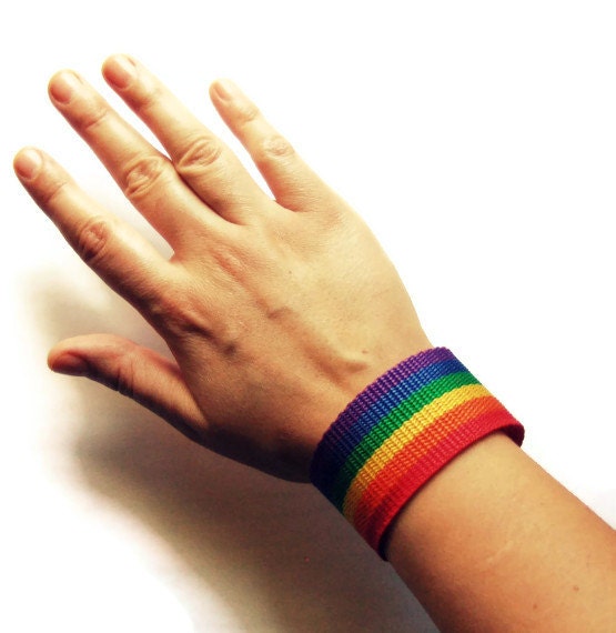 LGBTQ lesbian gay trans rainbow pride wristband cuff - butch pride bracelet