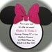 10 Handmade Minnie Mouse Invitations with Number on back - Hot Pink Glitter Bow