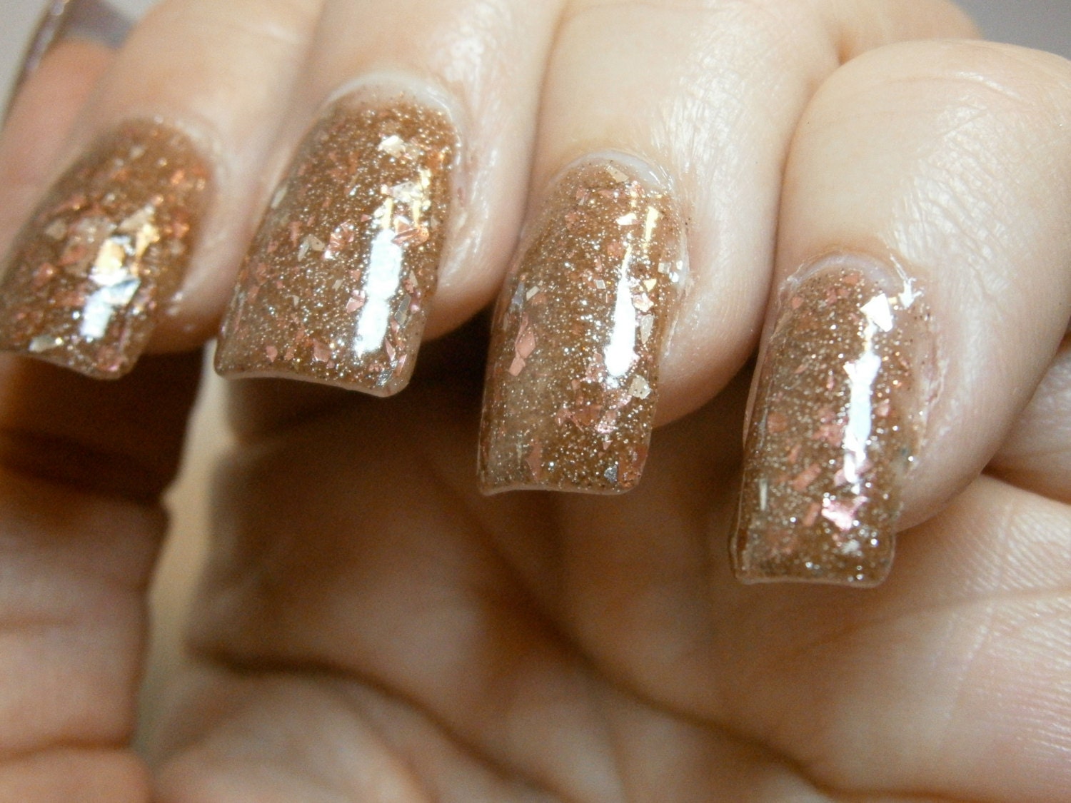 Cheetah Girl Nail Polish- Pink Bronze Shatter Crelly - Full Size 15 ml Bottle