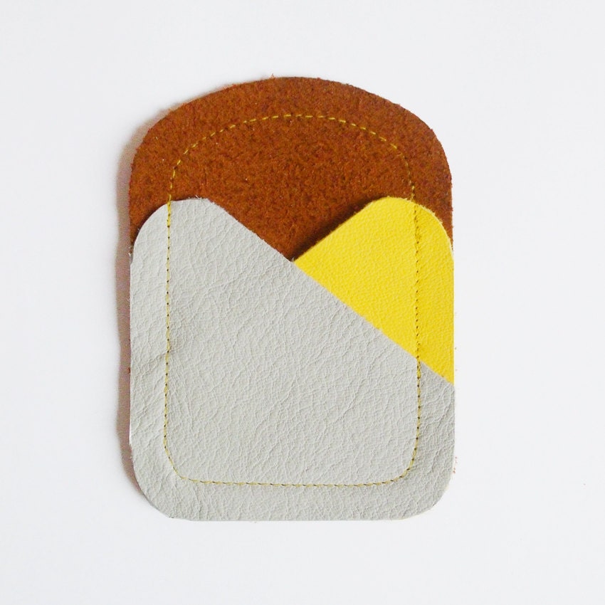 CARDHOLDER // soft grey, yellow and beige