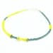 Neon Yellow & Gray Beaded Gold Hex Nut Bracelet - Dainty Modern Geometric Jewelry