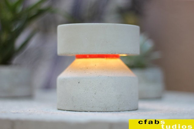 LED Coffee Table Night Lamp HIGH OUTPUT Radical Red A-Lite Concrete Circular Cylindrical Round Bar Club Bedroom Bathroom Den 9v