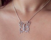 Silver Butterfly with Topaz