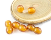 5 pice SCREW CLASPS - Plastic -light cognac - fastened to the amber