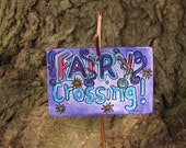 Wooden Hand Painted Fairy Garden Sign