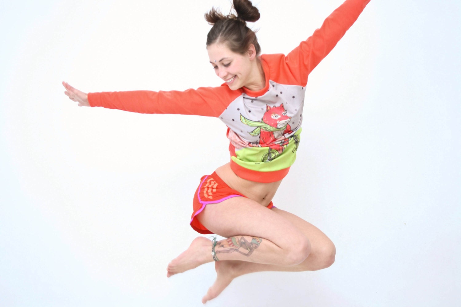 Fox on the bike-  women sweatshirt