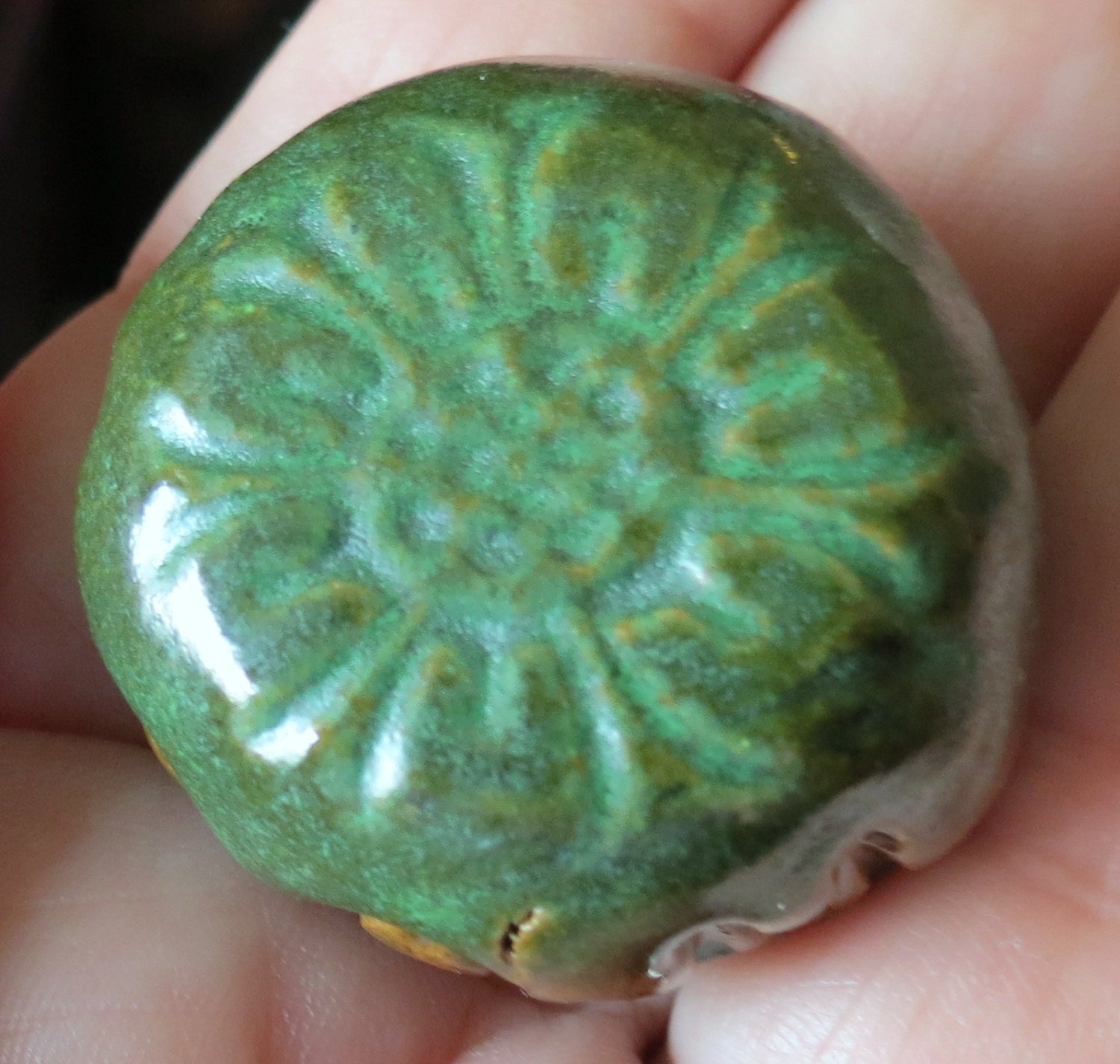 BLOOM with FLOWER Pocket Stone 2 - Ceramic - Art Glaze - Inspirational Art Piece