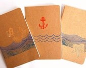 Nautical Notebooks with Mermaid, Anchor and Starfish