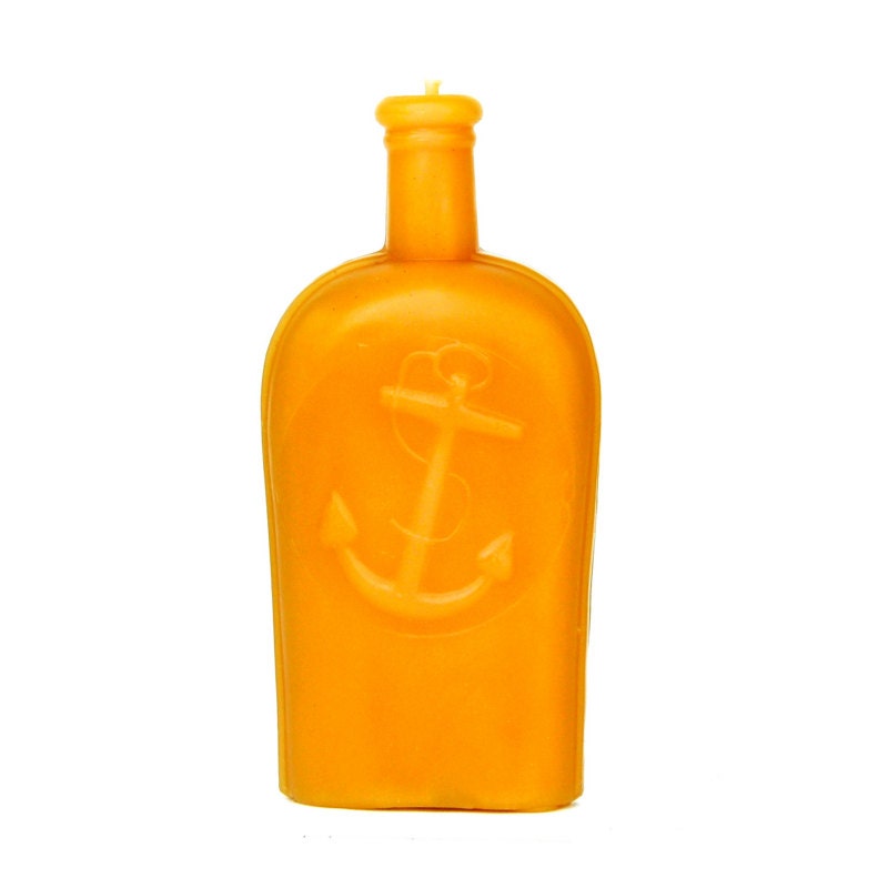 Anchor Candle: Beeswax Bottle Candle, Civil War Anchor Flask, Rare Anchor Bottle